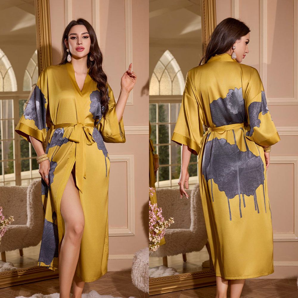 Women's Summer Ice Silk Light Luxury Nightgown