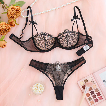 Black Lace Bra and Panties Set