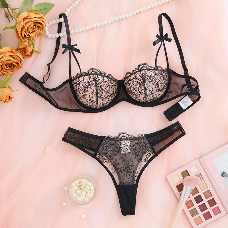 Black Lace Bra and Panties Set
