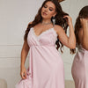 Women's Fashionable Lace Collar Ice Silk Suspender Skirt Pajamas