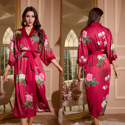 Women's Summer Ice Silk Light Luxury Nightgown