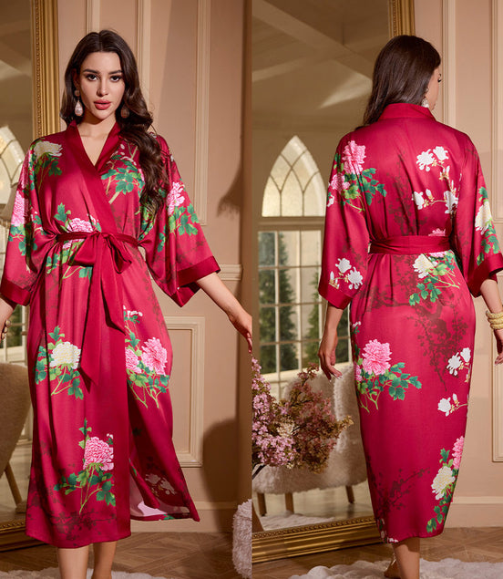 Women's Summer Ice Silk Light Luxury Nightgown
