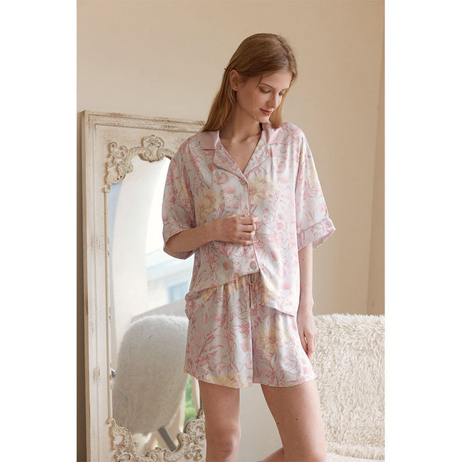 Satin Flower Print Pajama