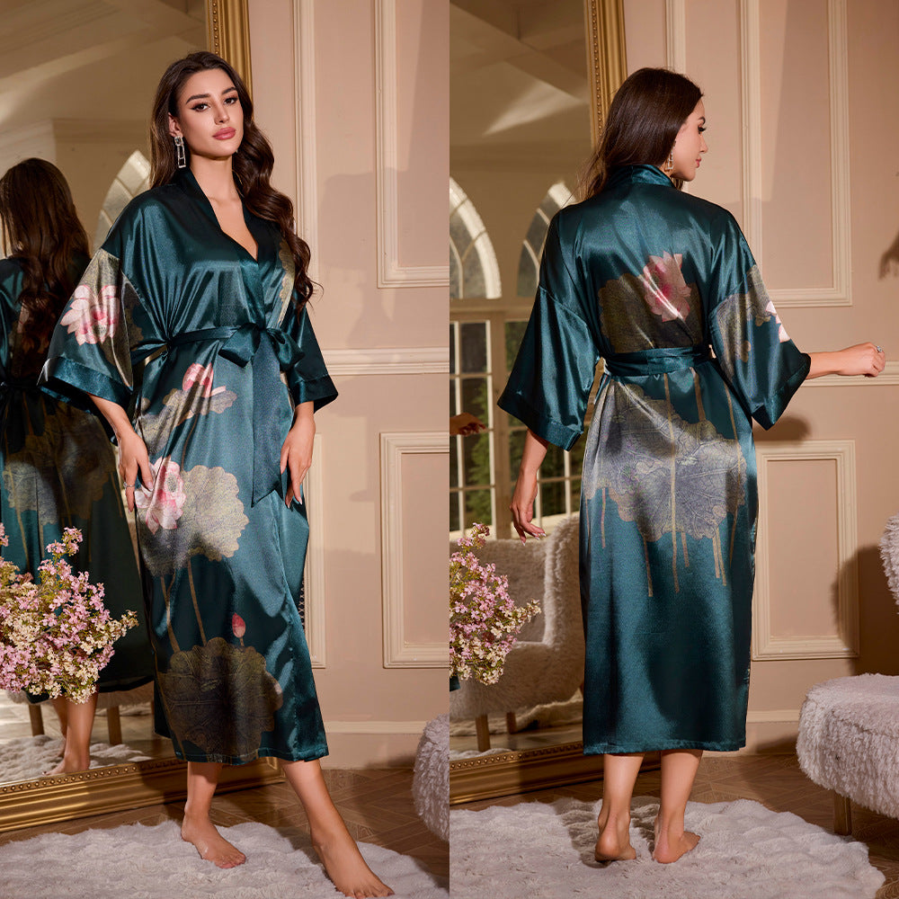 Women's Summer Ice Silk Light Luxury Nightgown