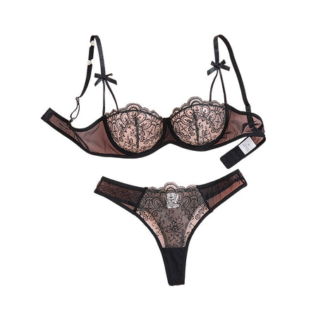 Black Lace Bra and Panties Set