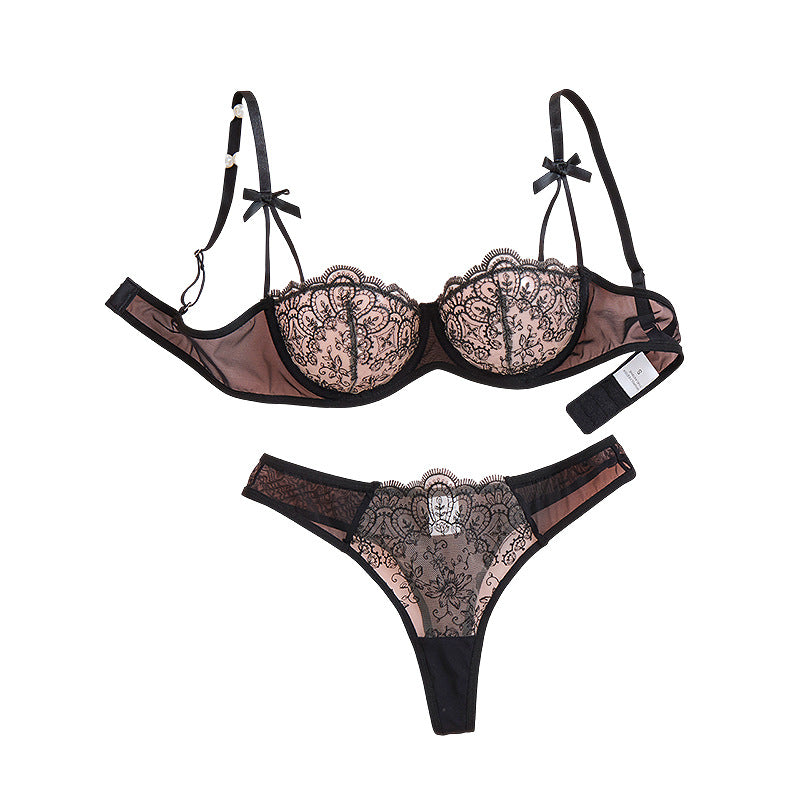 Black Lace Bra and Panties Set