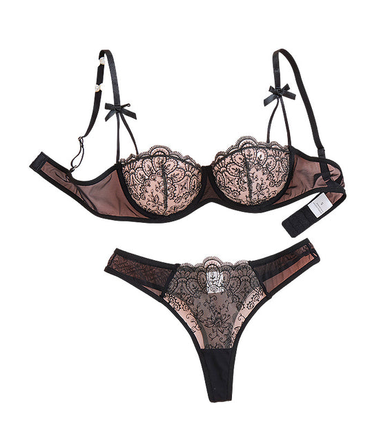 Black Lace Bra and Panties Set
