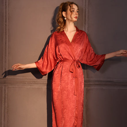 High-grade Satin Jacquard Nightgown