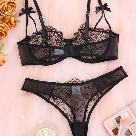 Black Lace Bra and Panties Set