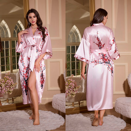 Women's Summer Ice Silk Light Luxury Nightgown