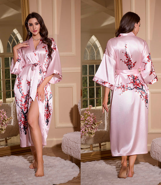 Women's Summer Ice Silk Light Luxury Nightgown