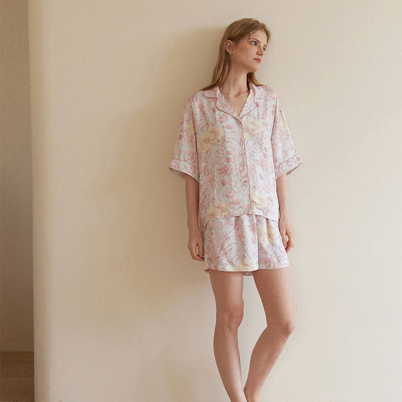 Satin Flower Print Pajama
