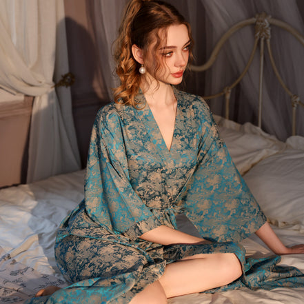 High-grade Satin Jacquard Nightgown