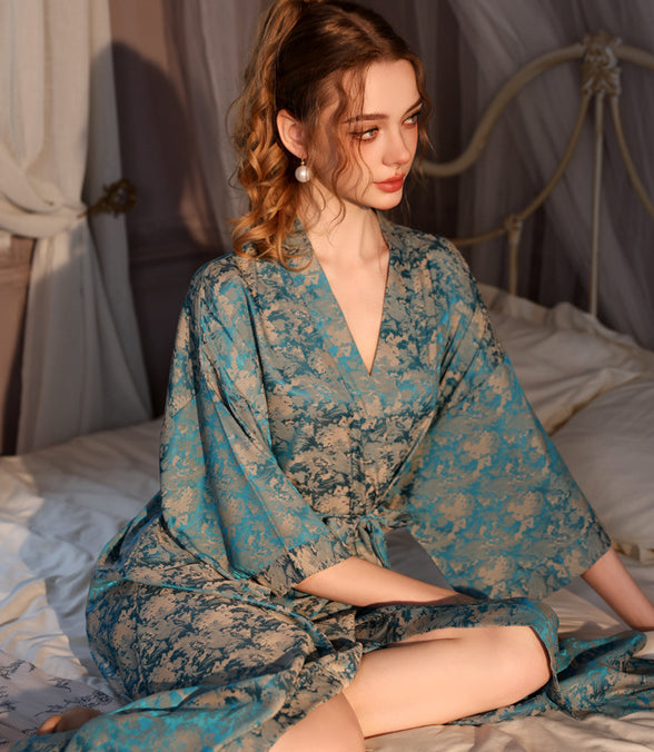 High-grade Satin Jacquard Nightgown