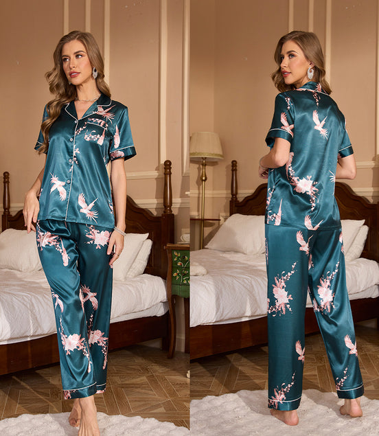 Silk Short Sleeve Pajamas