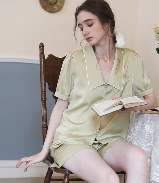 Silk Top and Shorts Pajamas