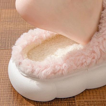 Fur Slippers For Women Cute Bow Non Slip