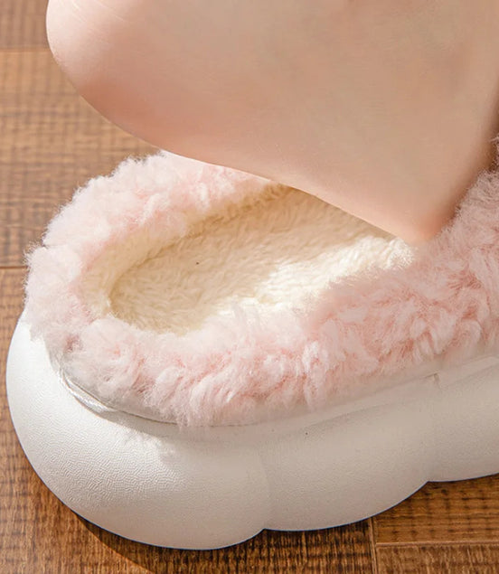 Fur Slippers For Women Cute Bow Non Slip