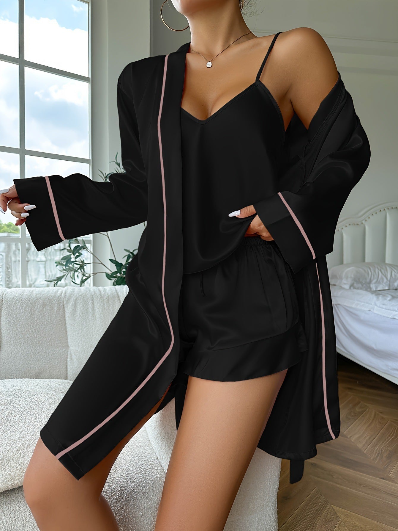 3-piece Nightgown and Shorts Set