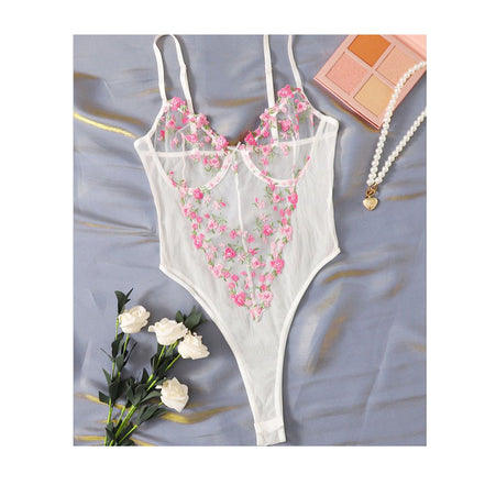 Lace Embroidered Floral Underwear