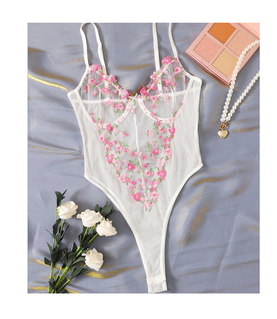 Lace Embroidered Floral Underwear
