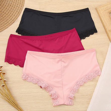 Lace Stitching Panties Low Waist (1pc)