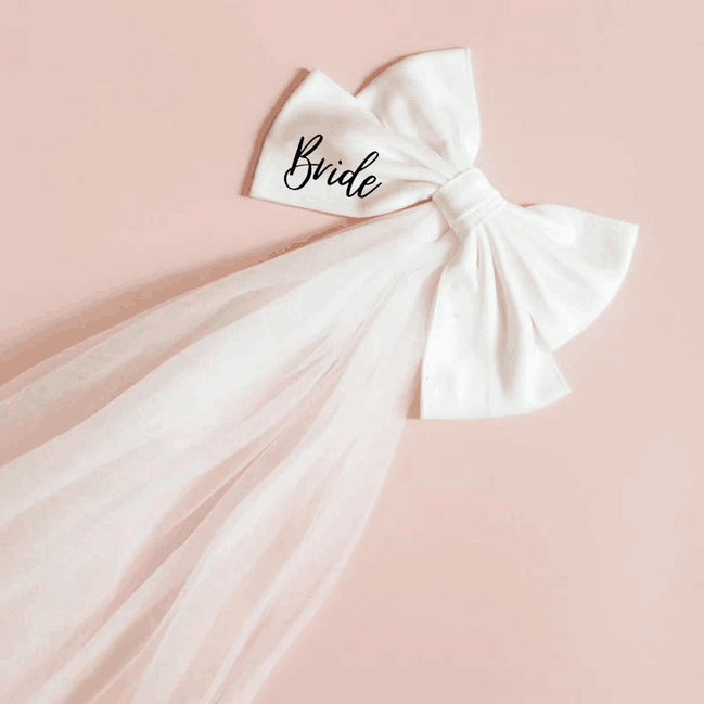 Bride Big Bow Hairpin Veil
