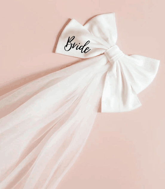 Bride Big Bow Hairpin Veil