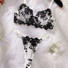 Lace French Bra Embroidery and Thong Set