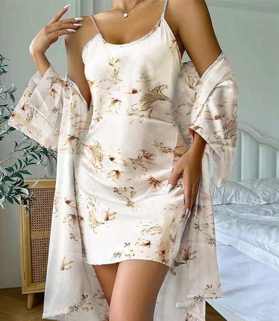 2-Piece Lace-up Nightdress Set