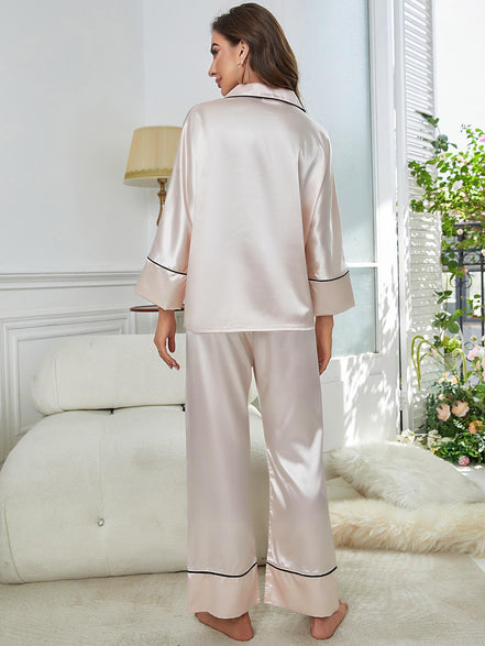 Long Sleeve Silk Pajama Set