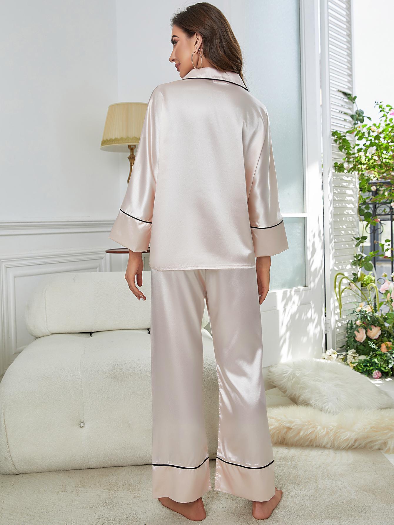 Long Sleeve Silk Pajama Set