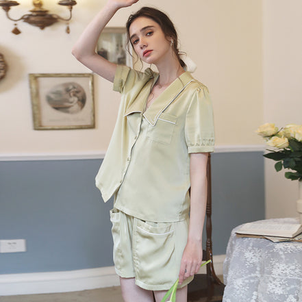 Silk Top and Shorts Pajamas