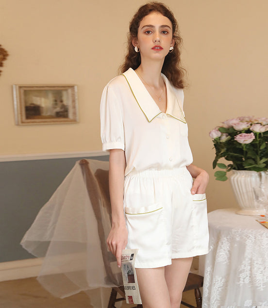 Silk Top and Shorts Pajamas